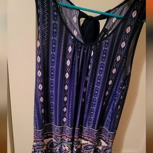 Corvia navy tie back blouse medium classy lightweight sleeveless tank top